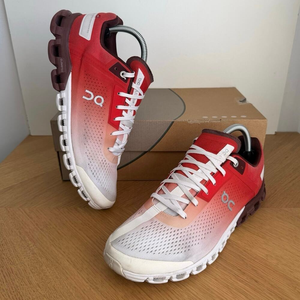 On Cloud CloudFlow Rust/White Women Running Sneakers- SZ 9.5